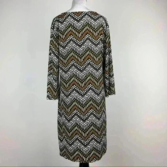 Tacera dress size L geometric Chevron 3/4 sleeve - Picture 5 of 10